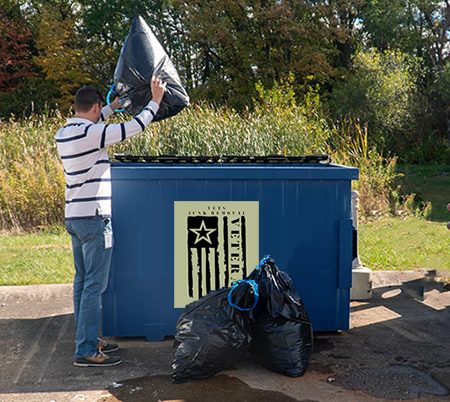 Roll-off dumpster for a Mount Vernon project